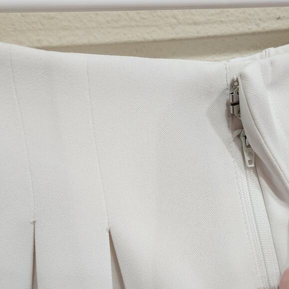 Promesa Pleated Trouser Shorts High Rise Elastic Waist Wide Leg White Medium - Picture 9 of 9